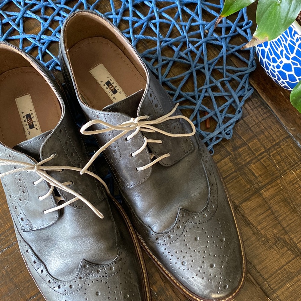 Mens dress shoes - Grey wingtipped